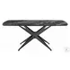Klaus Crystal Tempered Glass Top and Black Rectangular Dining Room Set