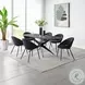 Klaus Crystal Tempered Glass Top and Black Rectangular Dining Room Set