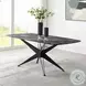 Klaus Crystal Tempered Glass Top and Black Rectangular Dining Room Set