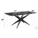 Klaus Crystal Tempered Glass Top and Black Rectangular Dining Room Set