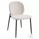 Klaus White Boucle and Black Side Chair Set of 2