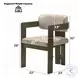 Destin Light Gray Polished Microfiber and Walnut Arm Chair