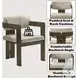 Destin Light Gray Polished Microfiber and Walnut Arm Chair