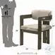 Destin Light Gray Polished Microfiber and Walnut Arm Chair