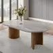 Darcy White and Dark Walnut Marble Top Dining Room Set