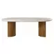 Darcy White and Dark Walnut Marble Top Dining Room Set