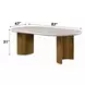 Darcy White and Dark Walnut 87" Oval Marble Top Dining Table