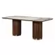 Willene White and Dark Oak 71" Rectangular Ceramic Top Dining Table