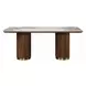 Willene White and Dark Oak 71" Rectangular Ceramic Top Dining Table