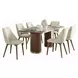 Willene White and Dark Oak 71" Rectangular Ceramic Top Dining Room Set