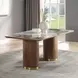 Willene White and Dark Oak 71" Rectangular Ceramic Top Dining Table