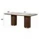 Willene White and Dark Oak 71" Rectangular Ceramic Top Dining Table