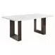 Edwyn White and Espresso 68" Rectangular Marble Top Dining Table