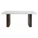 Edwyn White and Espresso 68" Rectangular Marble Top Dining Table