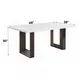 Edwyn White and Espresso 68" Rectangular Marble Top Dining Table