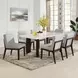 Edwyn White and Espresso 68" Rectangular Marble Top Dining Table
