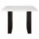 Edwyn White and Espresso Square Marble Top Counter Height Dining Room Set