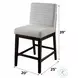 Edwyn Gray Linen and Espresso Counter Height Chair Set of 2