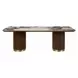 Willene White and Dark Oak 94" Rectangular Ceramic Top Dining Table