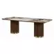 Willene White and Dark Oak 94" Rectangular Ceramic Top Dining Table
