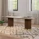 Willene White and Dark Oak 94" Rectangular Ceramic Top Dining Table