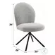 Lawton Gray Boucle and Black Side Chair with Swivel Set of 2