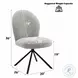 Lawton Gray Boucle and Black Side Chair with Swivel Set of 2