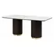 Clayten White and Espresso 71" Rectangular Marble Top Dining Room Set
