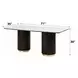Clayten White and Espresso 71" Rectangular Marble Top Dining Table
