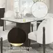 Clayten White and Espresso 71" Rectangular Marble Top Dining Table