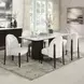 Clayten White and Espresso 71" Rectangular Marble Top Dining Room Set