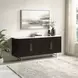 Clayten White and Espresso 4 Door Marble Top Server