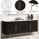 Clayten White and Espresso 4 Door Marble Top Server