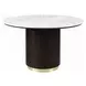 Clayten White and Espresso 52" Round Marble Top Dining Room Set