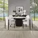 Clayten White and Espresso 52" Round Marble Top Dining Table