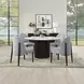 Clayten White and Espresso 52" Round Marble Top Dining Table