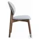 Hadasa Light Gray Linen and Walnut Side Chair Set of 2