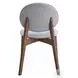 Hadasa Light Gray Linen and Walnut Side Chair Set of 2