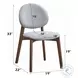 Hadasa Light Gray Linen and Walnut Side Chair Set of 2
