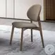 Hadasa Light Brown Linen and Walnut Side Chair Set of 2