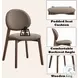 Hadasa Light Brown Linen and Walnut Side Chair Set of 2