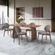 Hadasa Light Brown Linen and Walnut Side Chair Set of 2