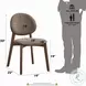 Hadasa Light Brown Linen and Walnut Side Chair Set of 2
