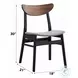 Rebi Gray Linen and Walnut Black Side Chair Set of 2