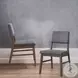 Seda Gray Corduroy and Walnut Side Chair Set of 2