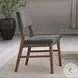 Seda Gray Corduroy and Walnut Side Chair Set of 2