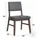 Seda Gray Corduroy and Walnut Side Chair Set of 2