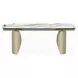 Cora White and Golden Champagne 119" Extendable Rectangular Dining Table