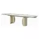 Cora White and Golden Champagne Extendable Dining Room Set