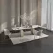 Cora White and Golden Champagne Extendable Dining Room Set